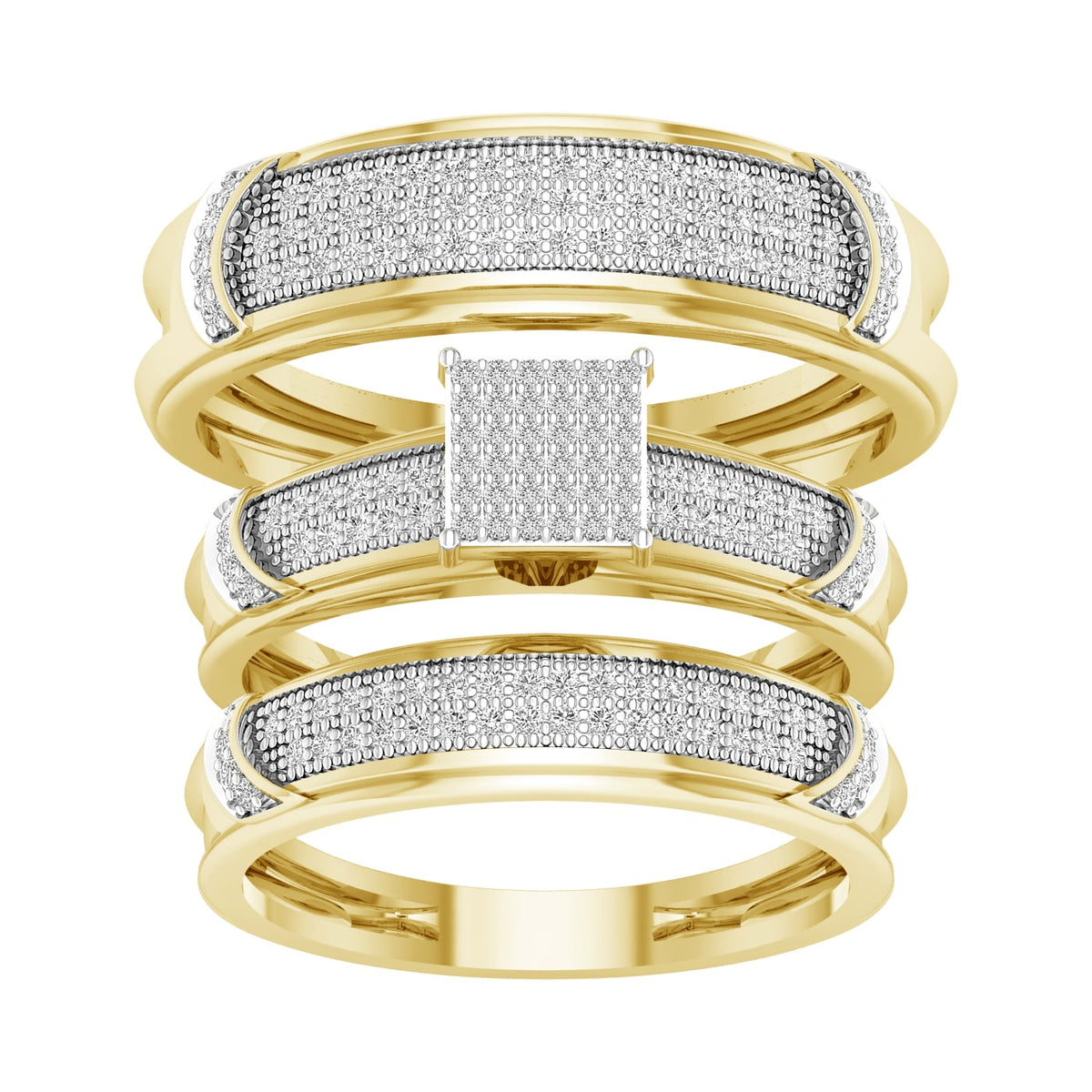 10K 0.50CT Diamond Trio Set