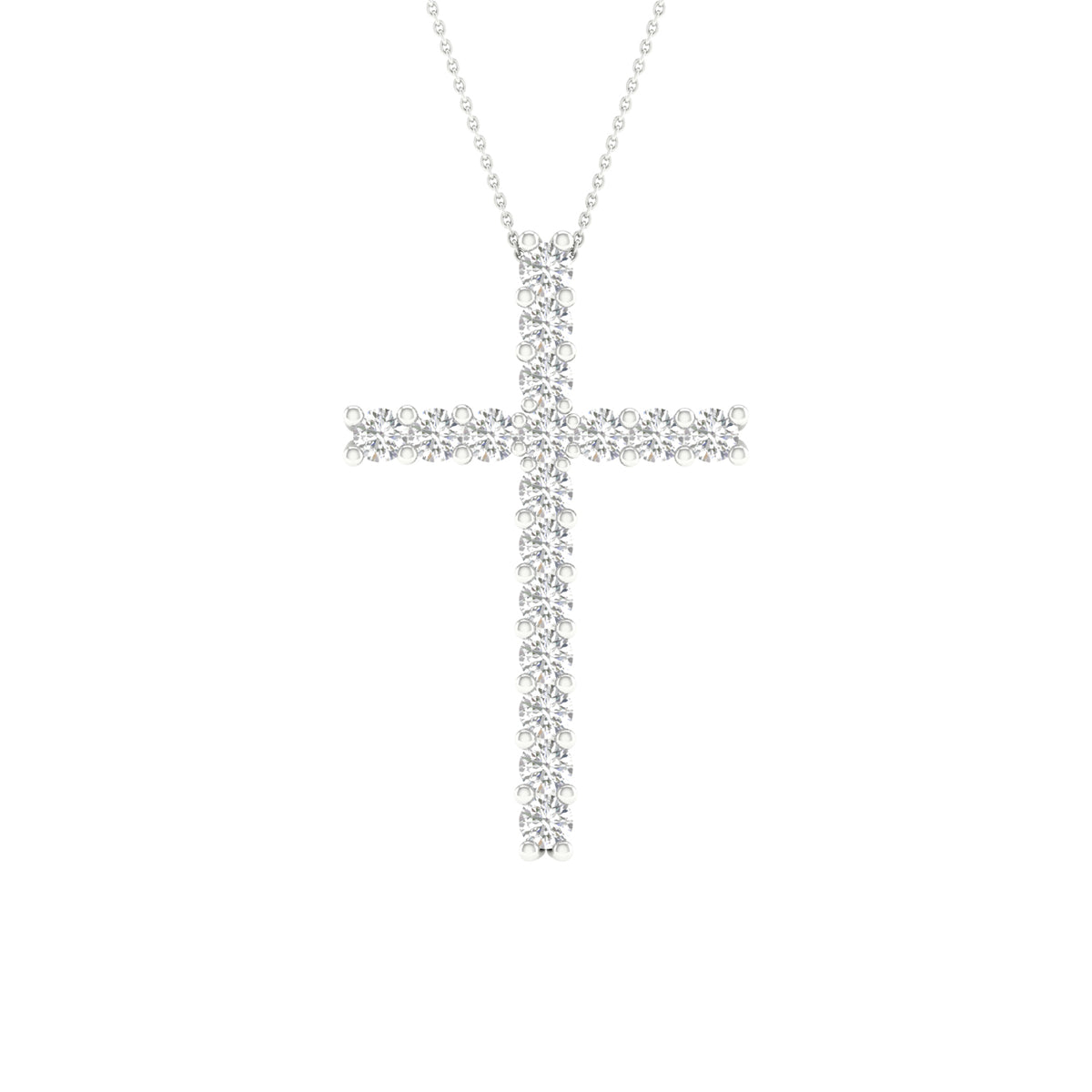 14K 0.50CT Certified Lab Grown Diamond Cross Pendant ( Igi Certified )