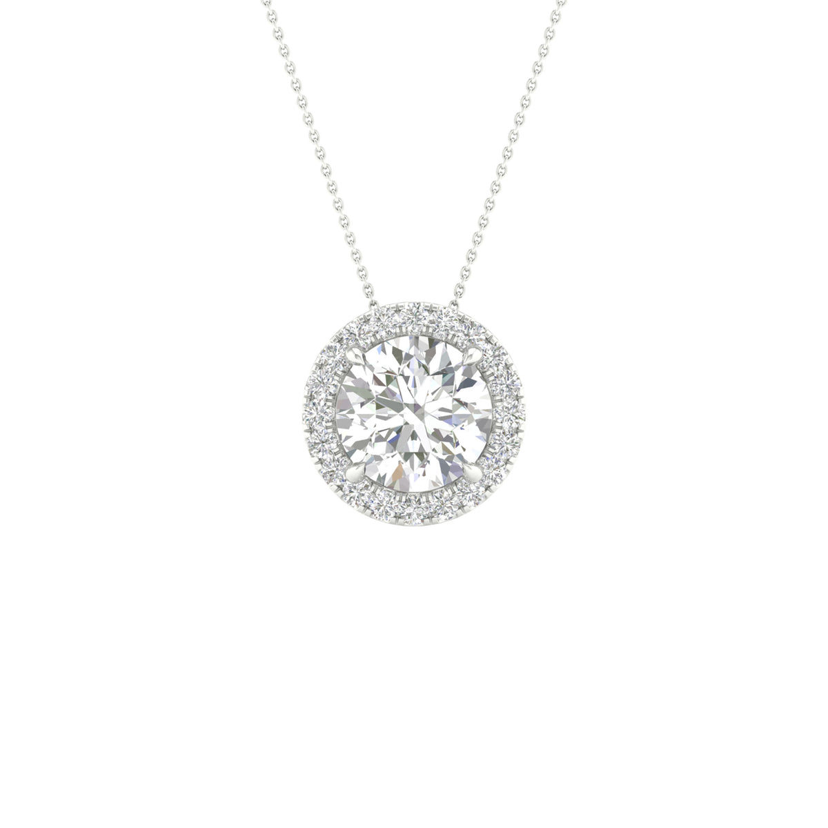 14K 3.25CT Certified Lab Grown Diamond Pendant ( Igi Certified )