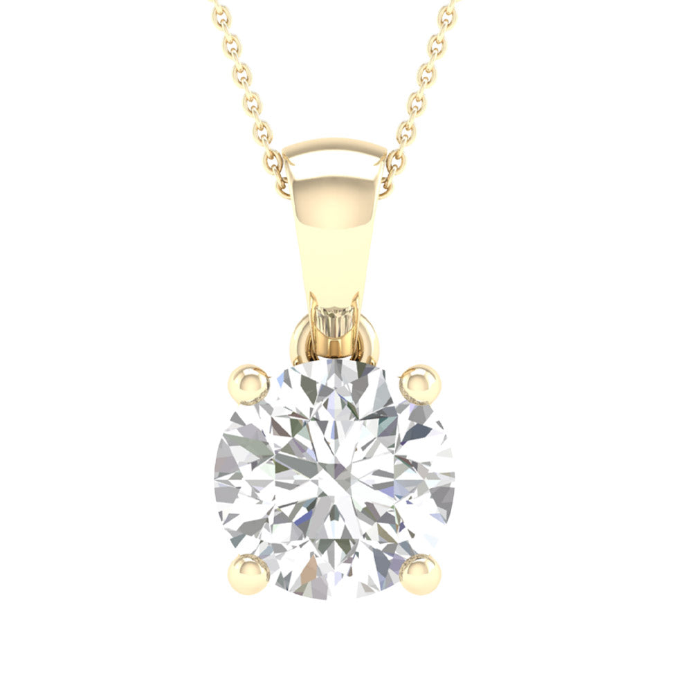 14K 2.00CT Certified Lab Grown Diamond Pendant ( Igi Certified )