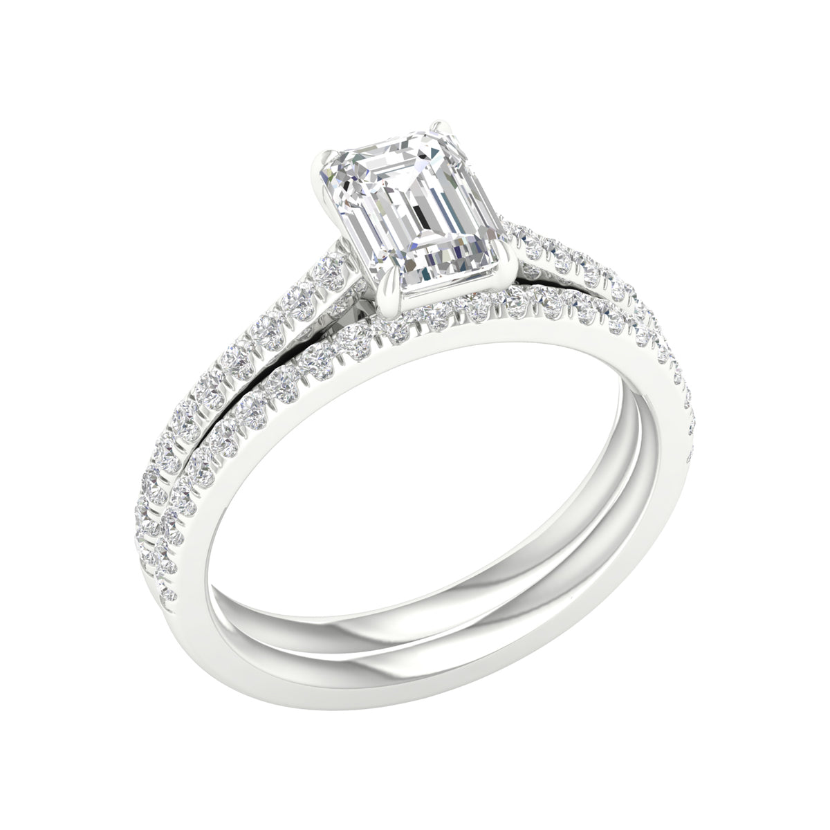 14K 1.50CT Certified Lab Grown Diamond Bridal Set