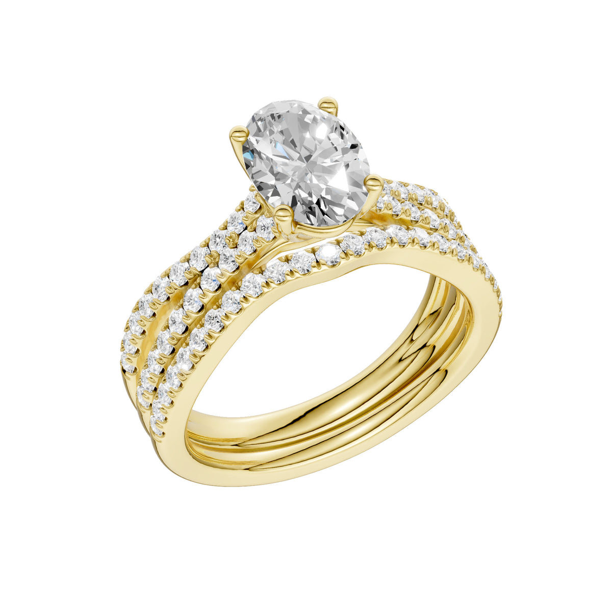 14K 1.40CT Lab Grown Bridal Set