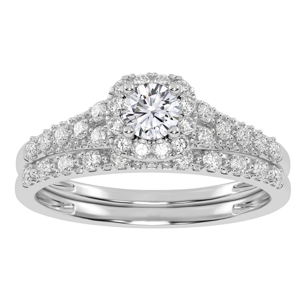 10K 0.38CT Certified Lab-grown Diamond Bridal Set