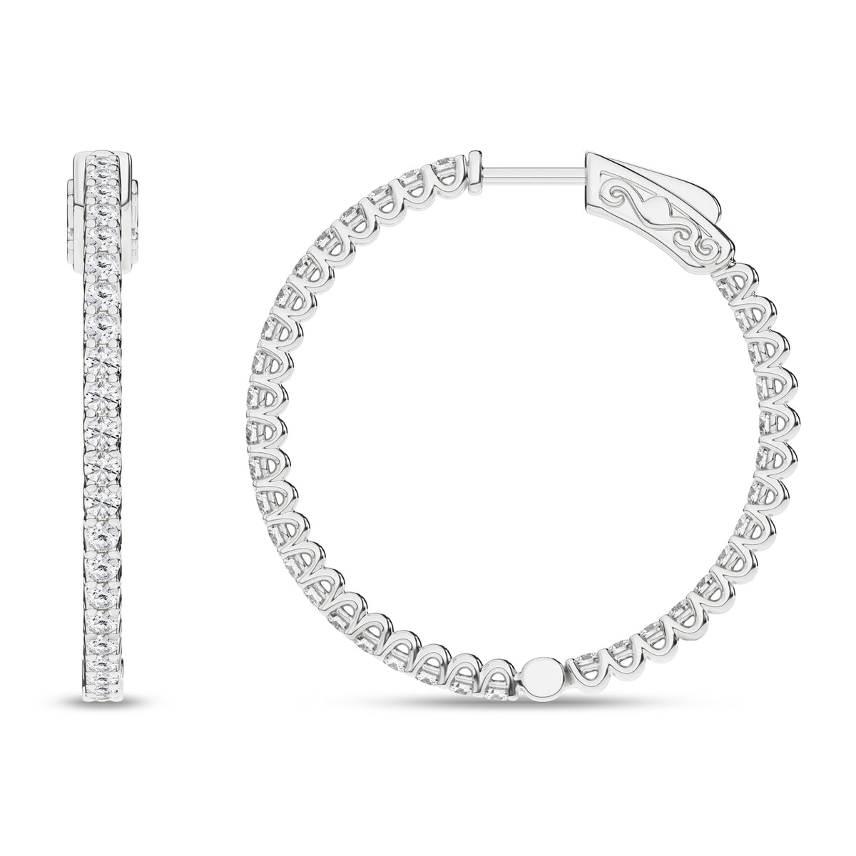 14K 1.00CT Diamond Hoop Earrings