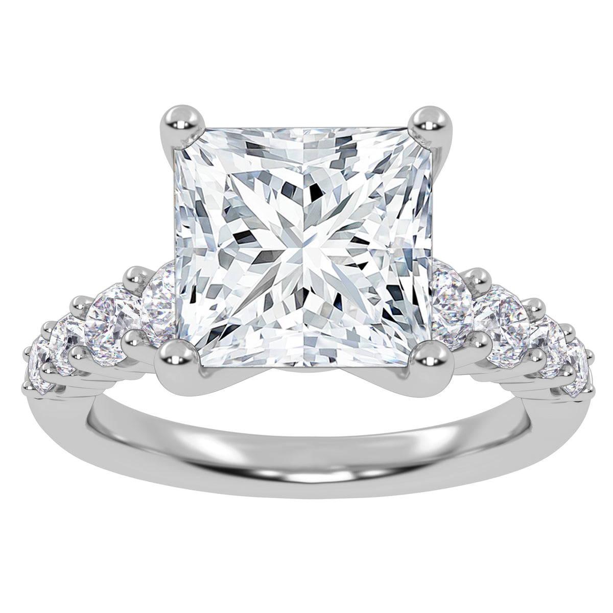 14K 3.75CT Certified Lab Grown Diamond Engagement Ring