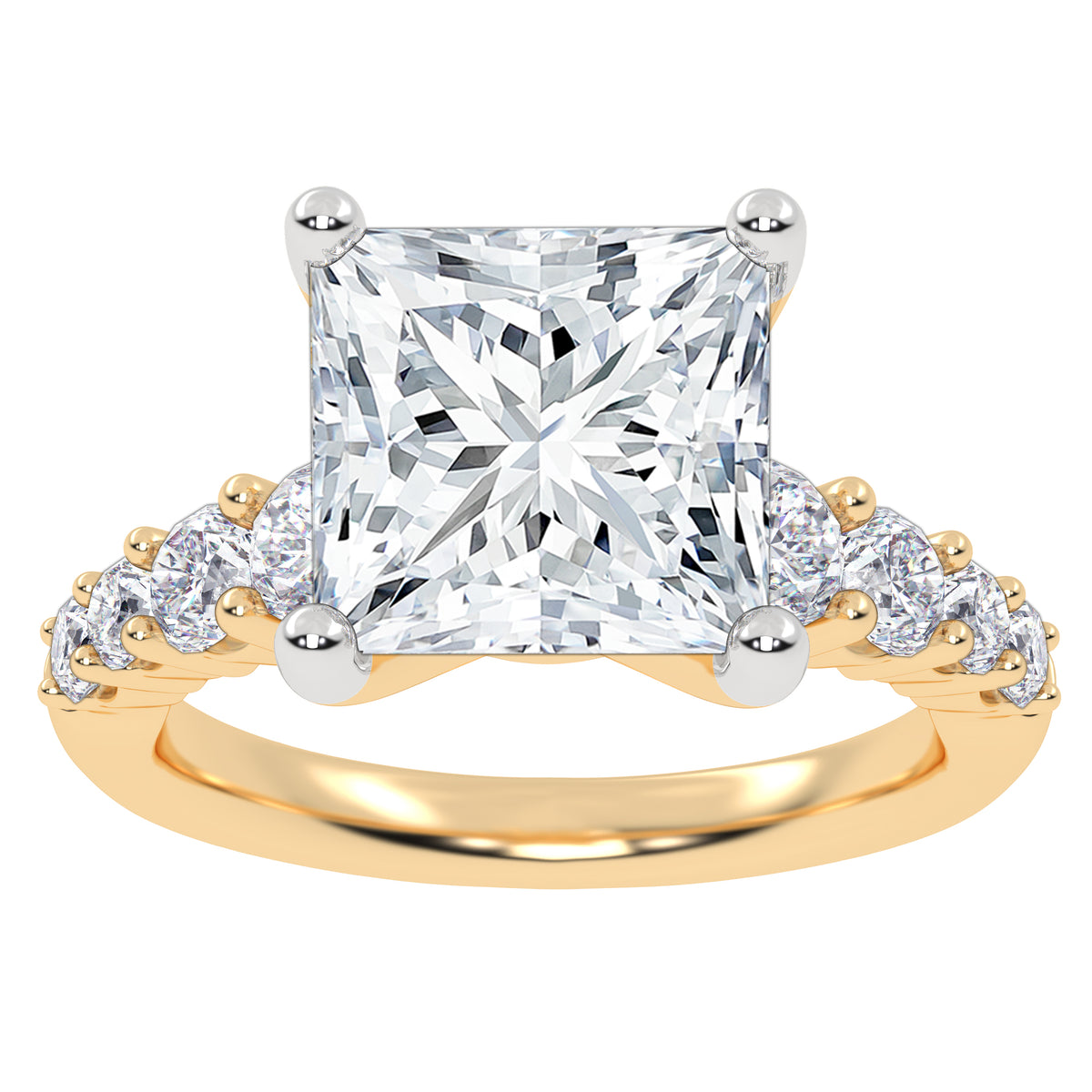 14K 3.75CT Certified Lab Grown Diamond Engagement Ring