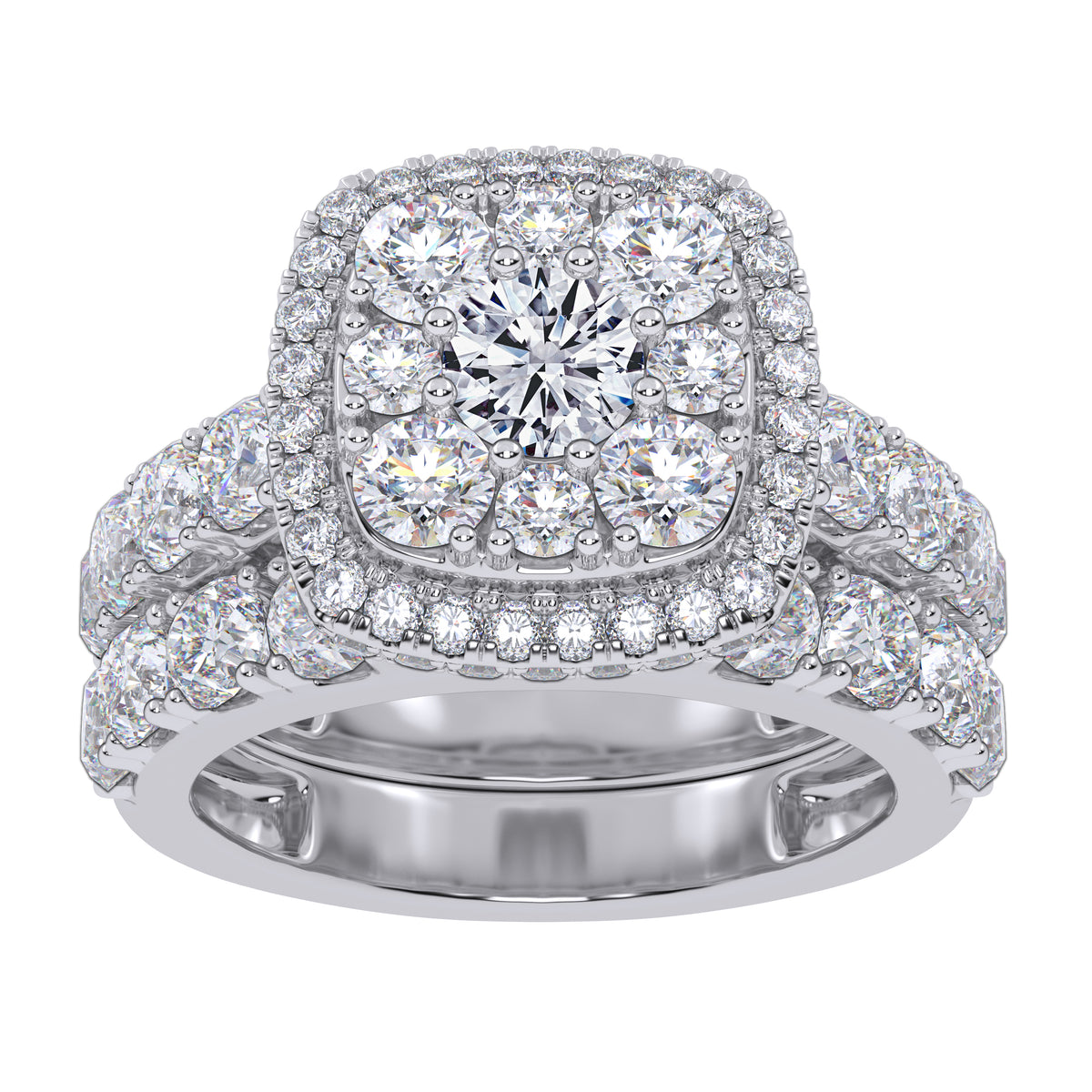 10K 3.00CT Certified Lab Grown Diamond Bridal Set