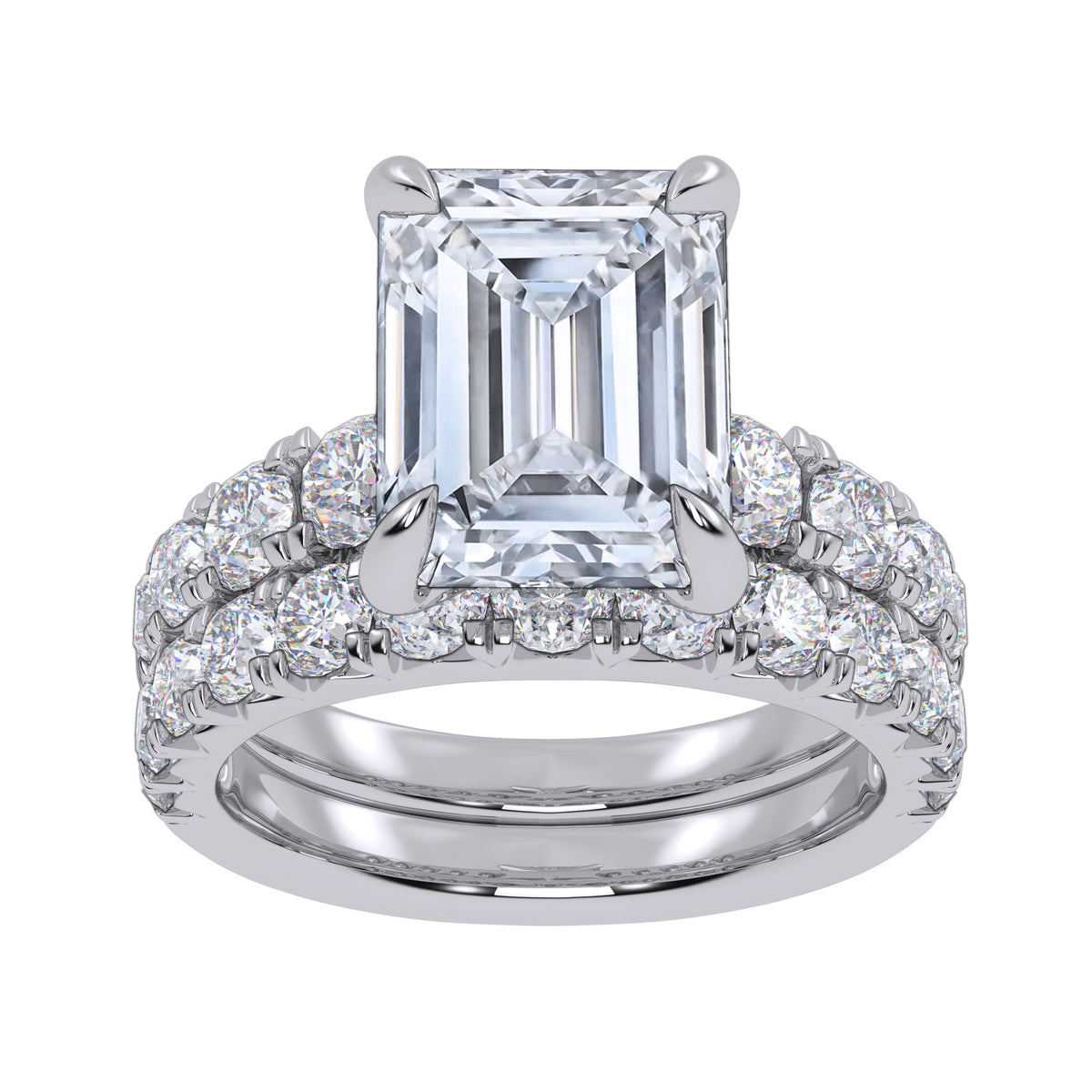 14K 5.04CT Certified Lab Grown Diamond Bridal Set