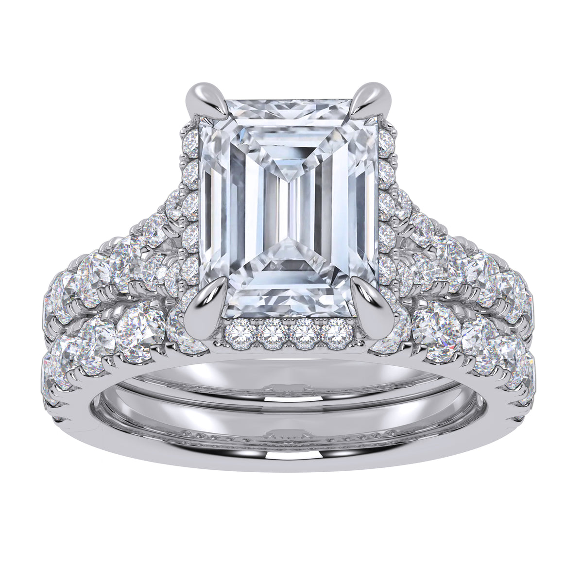 14K 4.53CT Certified Lab Grown Diamond Bridal Set