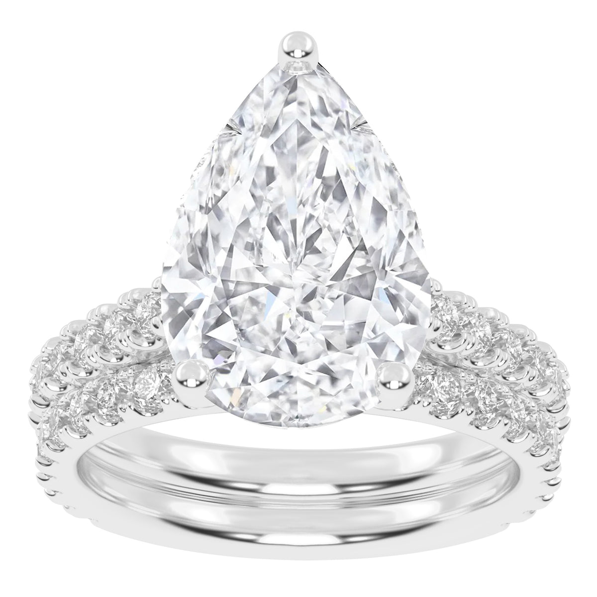 10K 5.00CT Certified Lab Grown Diamond Bridal Set