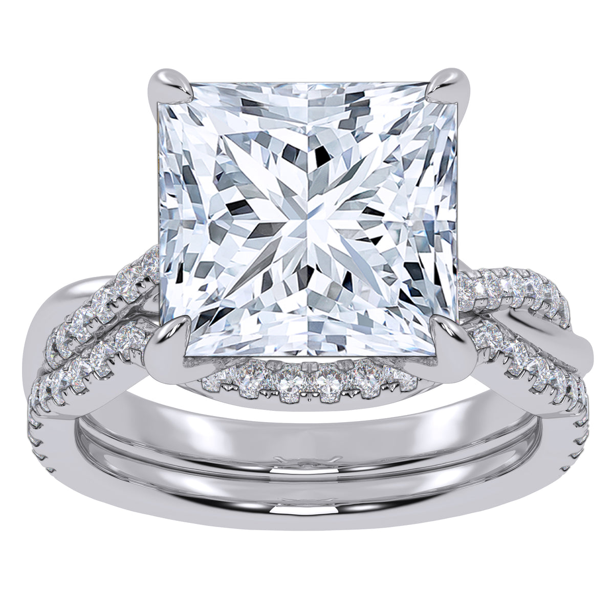 10K 4.33CT Certified Lab Grown Diamond Bridal Set