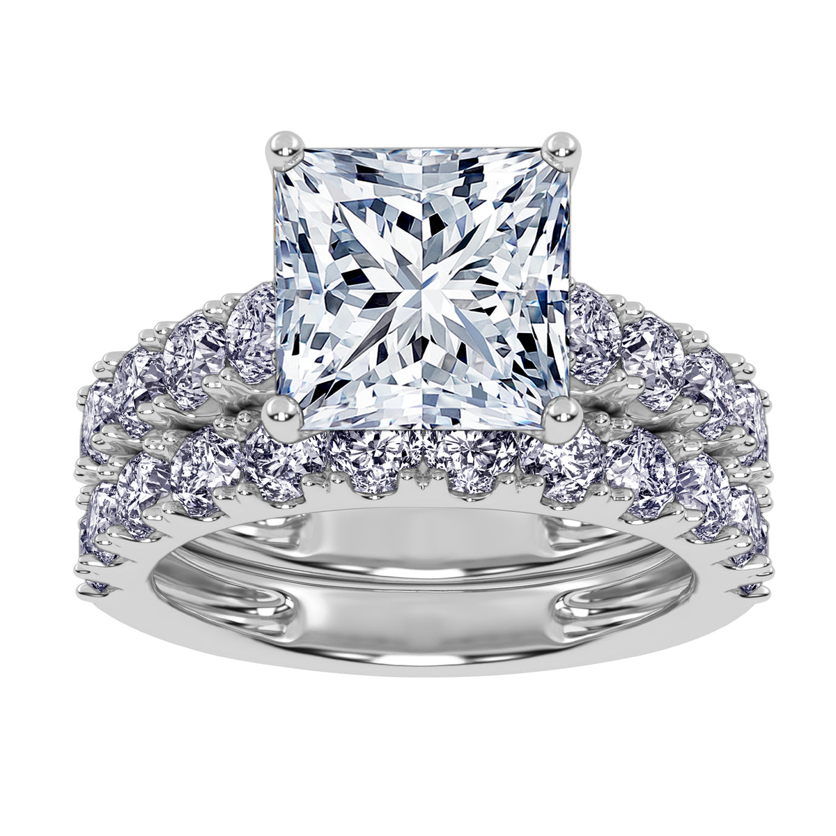 10K 5.00CT Certified Lab Grown Diamond Bridal Set