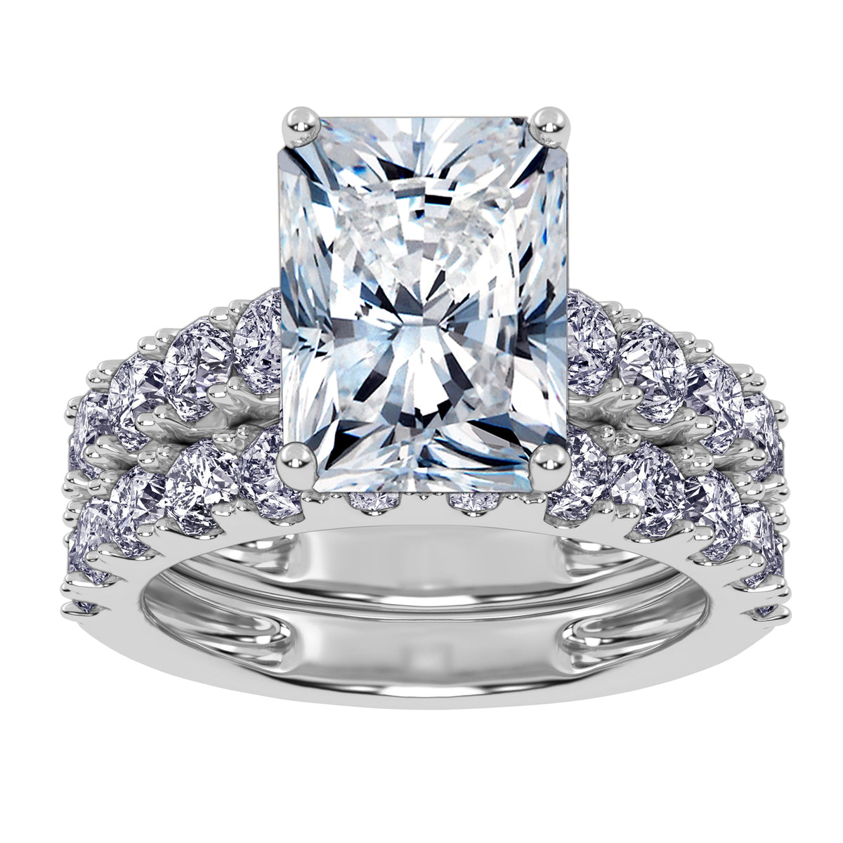 10K 5.00CT Certified Lab Grown Diamond Bridal Set