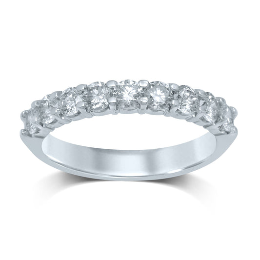 14K 0.10CT Diamond Ladies Band - (9 Diamond Stones)