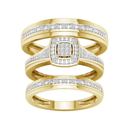10K 0.10CT Diamond Trio Set
