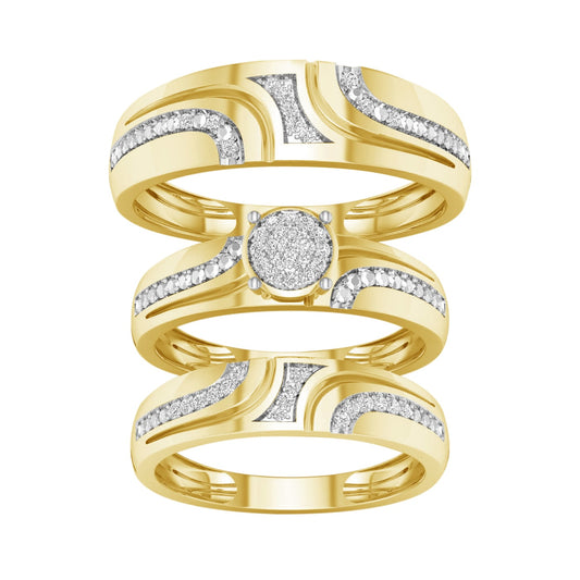 10K 0.15CT Diamond Trio Set