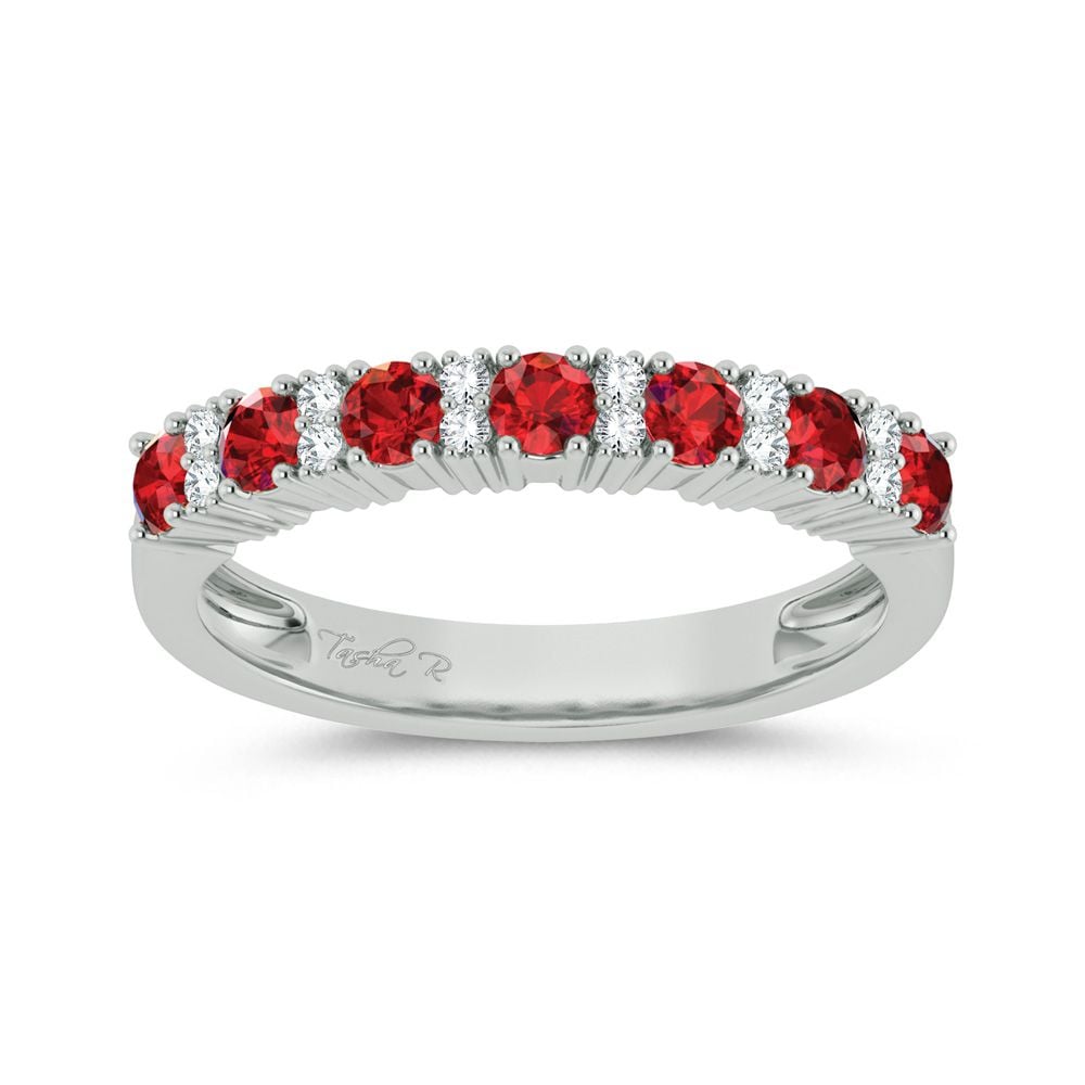 14K 0.10CT Diamond Ruby Band