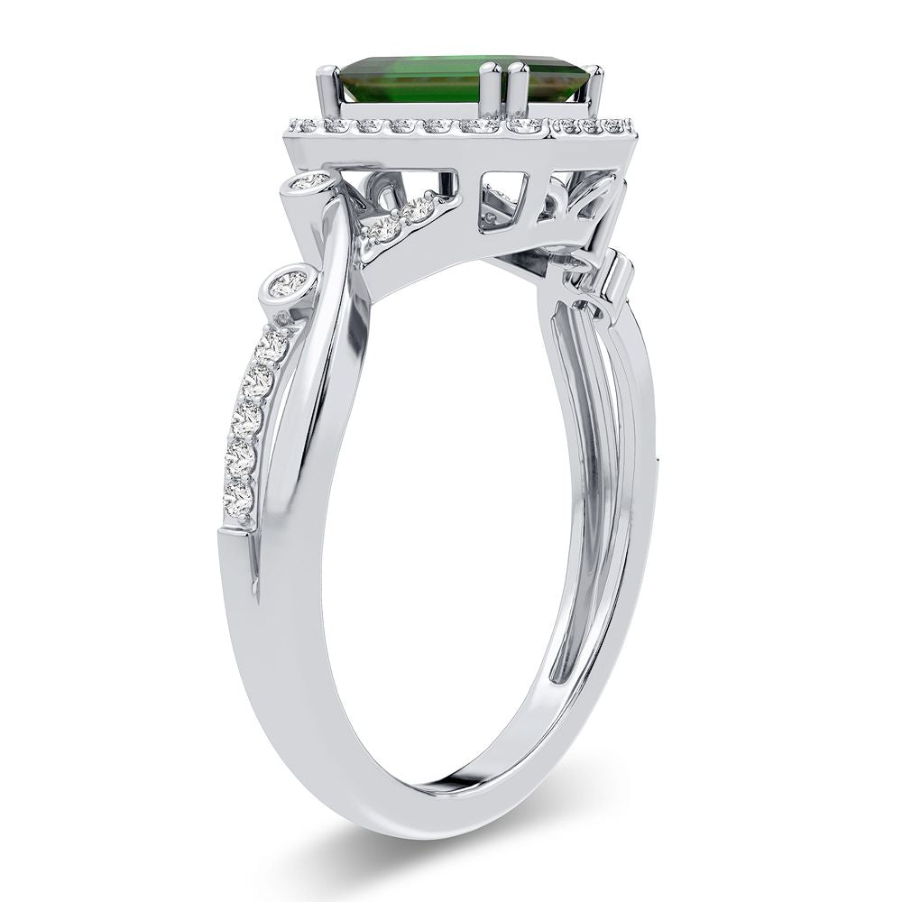 14K 0.50CT Diamond Emerald Ring