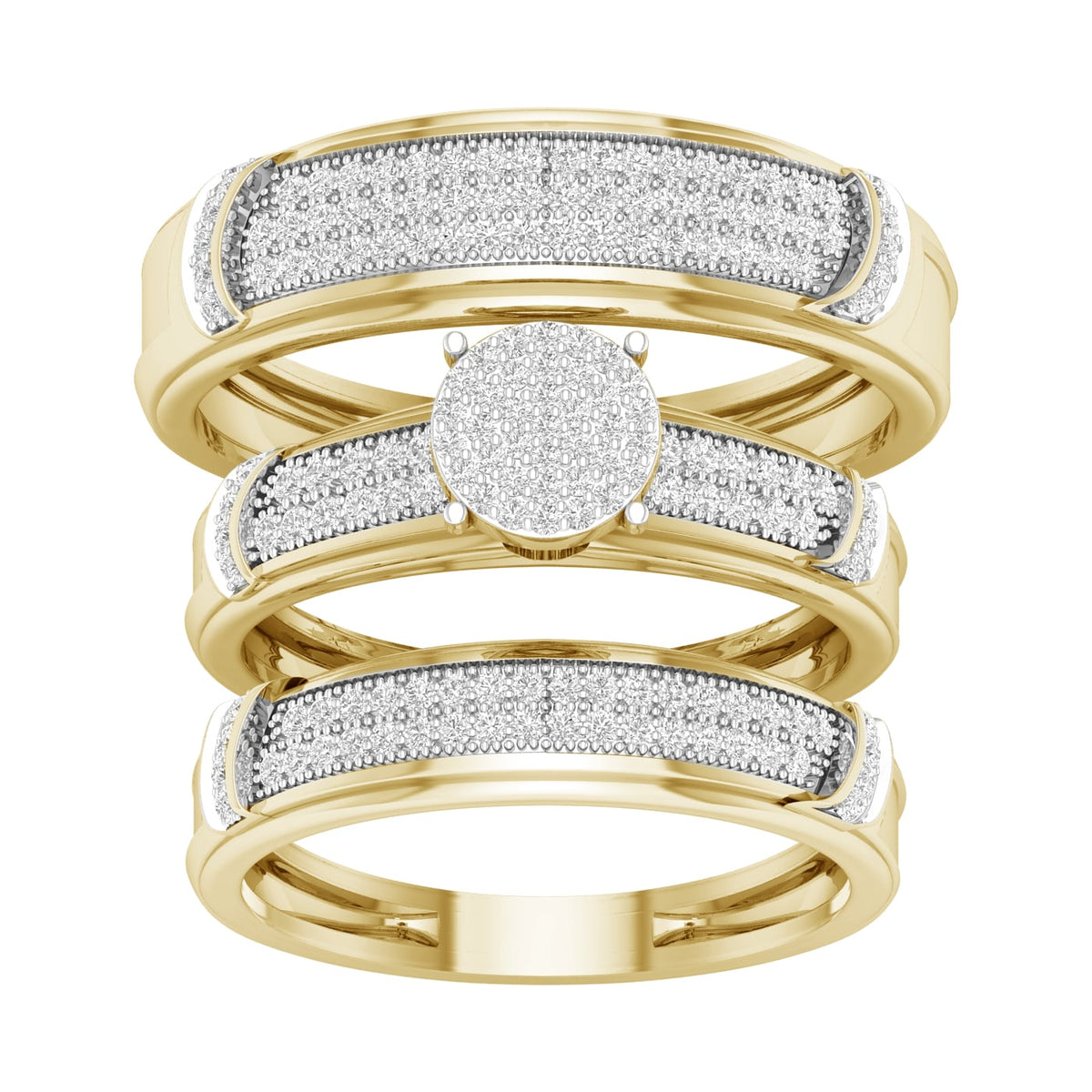 10K 0.50CT Diamond Trio Set