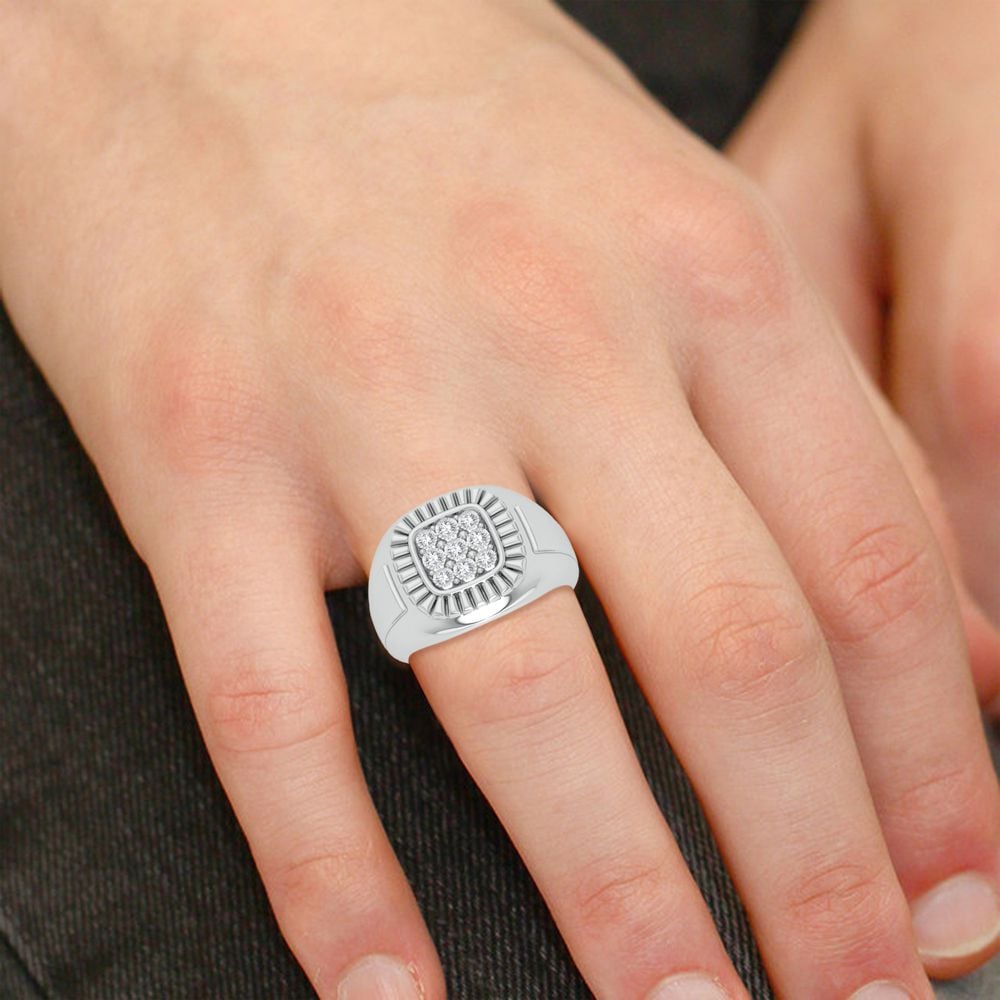 10K 0.20CT Diamond Mens Ring