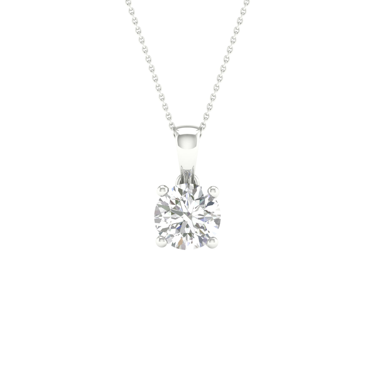 14K 1.00CT Certified Lab Grown Diamond Pendant ( Igi Certified )