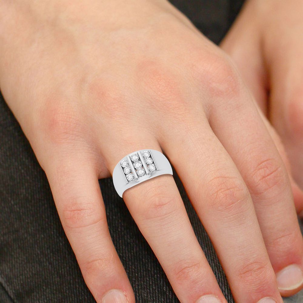 10K 0.20CT Diamond Mens Ring