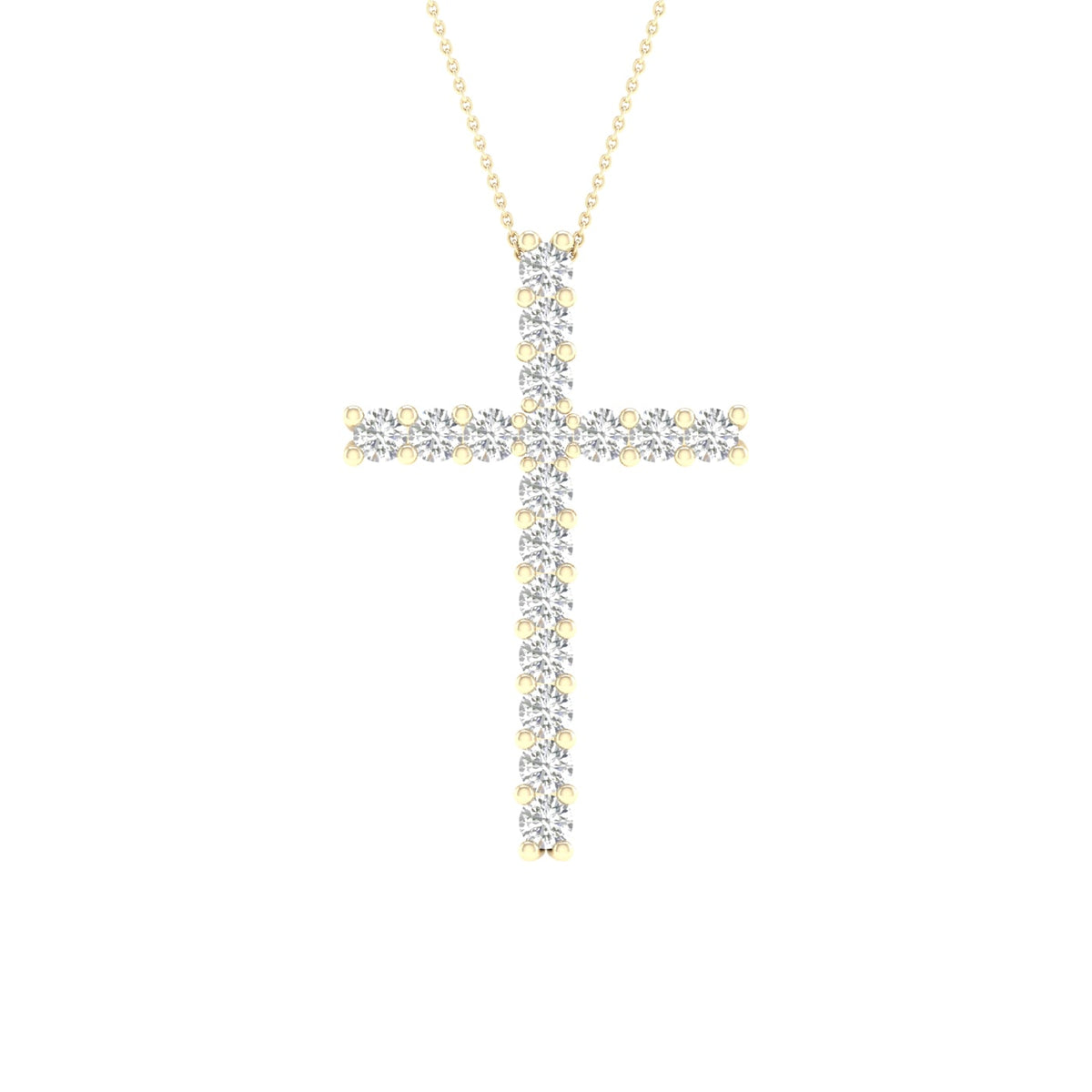 14K 0.50CT Certified Lab Grown Diamond Cross Pendant ( Igi Certified )