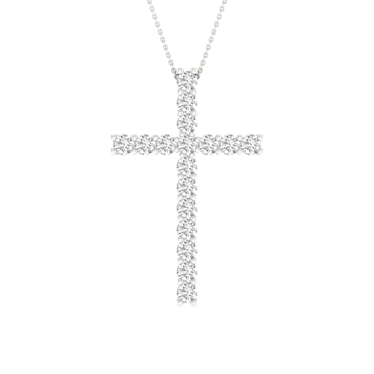 14K 1.00CT Certified Lab Grown Diamond Cross Pendant ( Igi Certified )