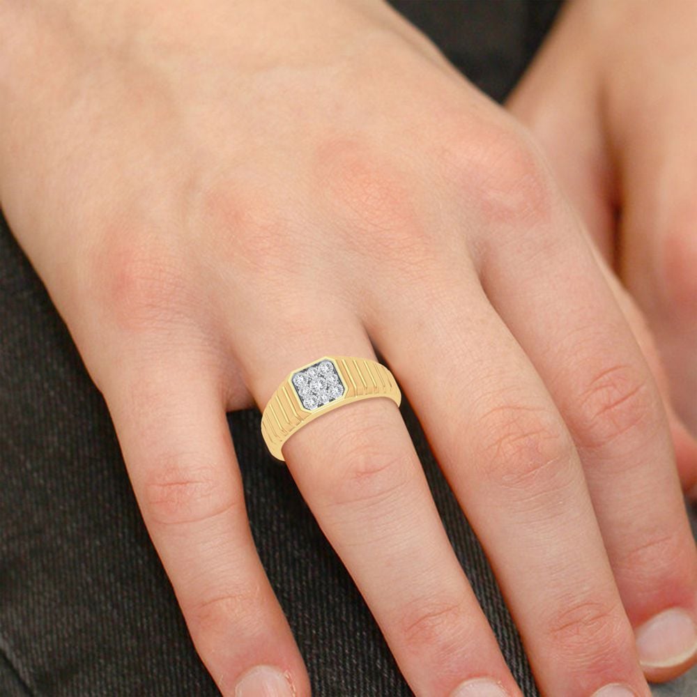 10K 0.15CT Diamond Mens Ring