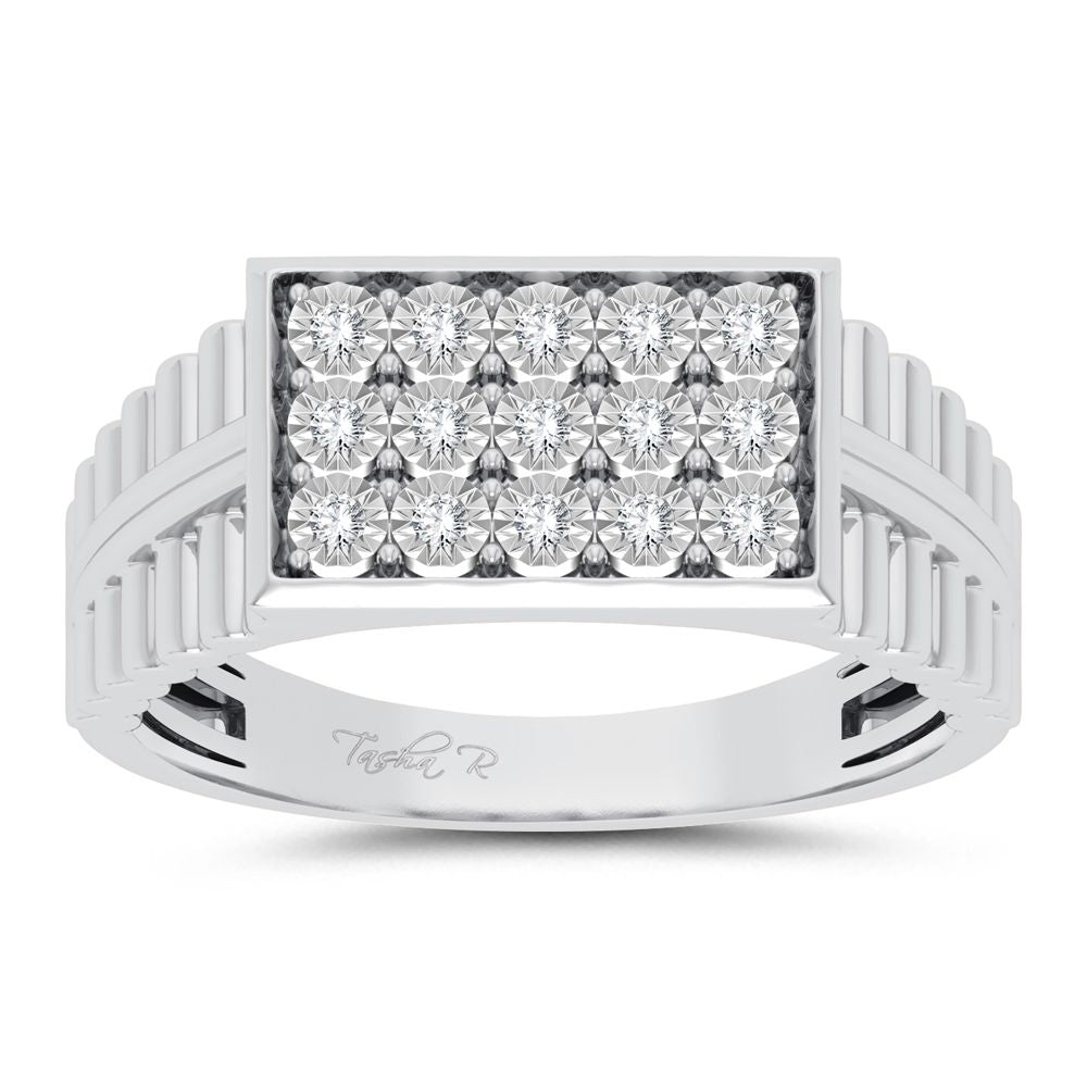 10K 0.15CT Diamond Mens Ring