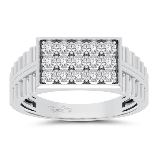 10K 0.15CT Diamond Mens Ring