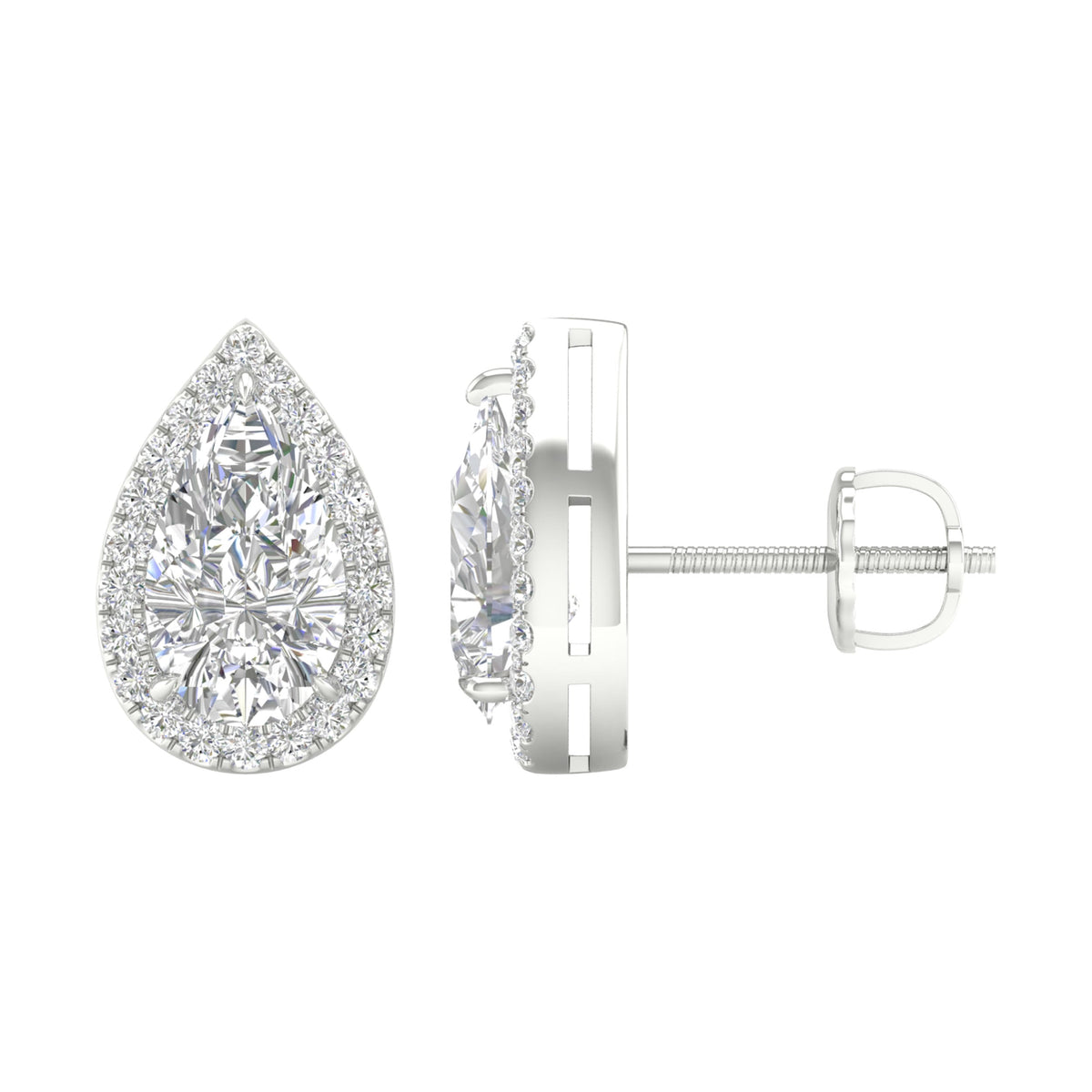 14K 3.25CT Certified Lab Grown Diamond Earrings ( Igi Certified )