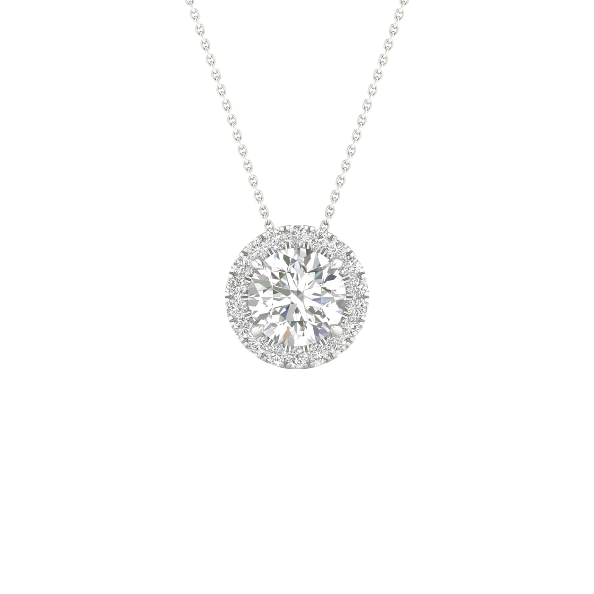 14K 1.15CT Certified Lab Grown Diamond Pendant ( Igi Certified )