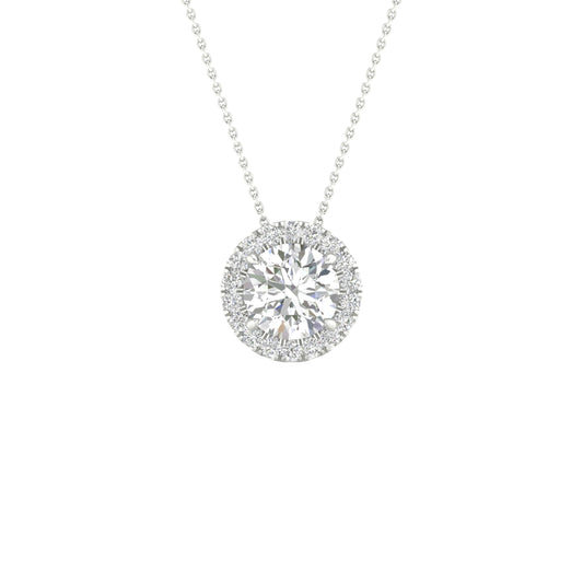 14K 1.15CT Certified Lab Grown Diamond Pendant ( Igi Certified )