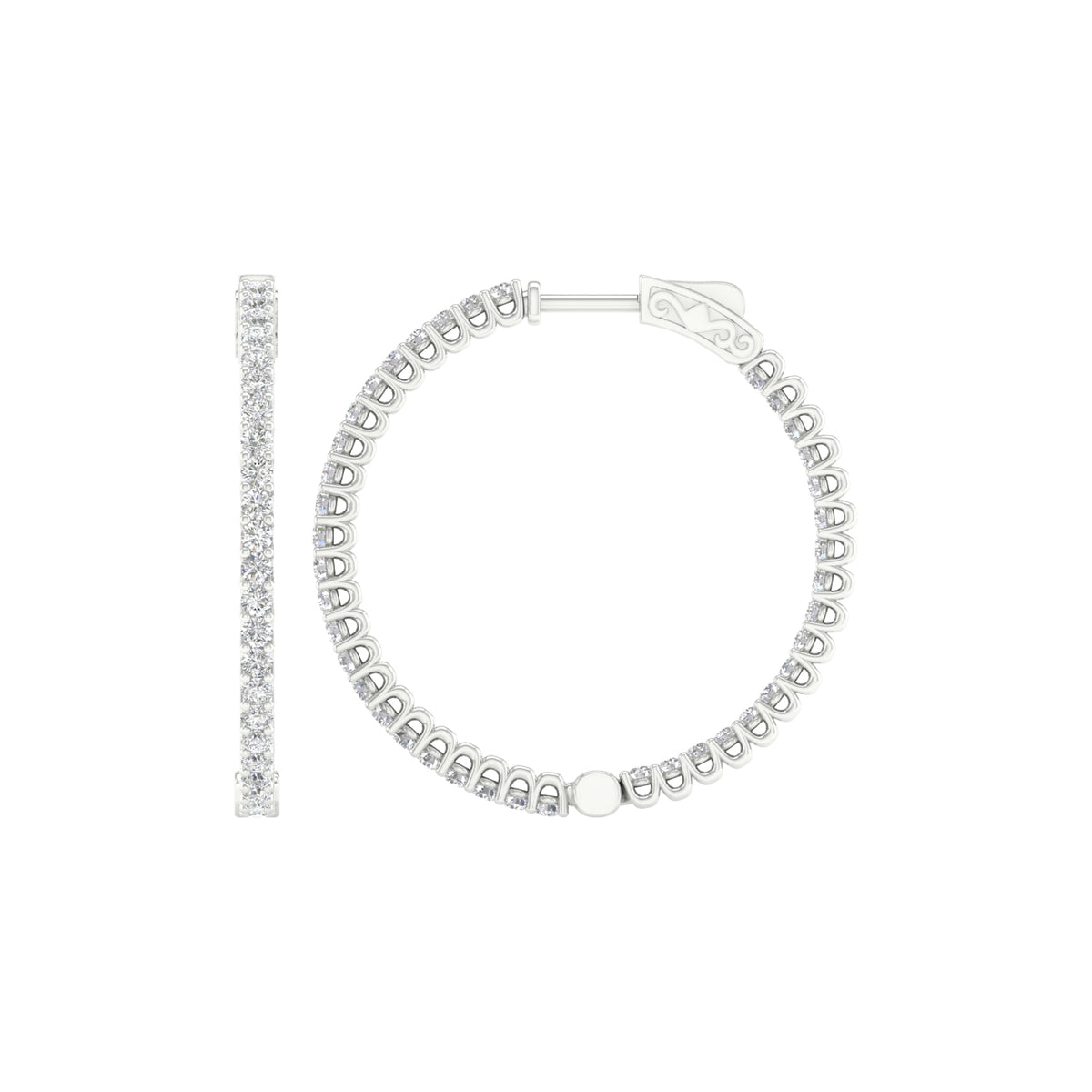 14K 3.00CT Lab Grown Diamond Hoop