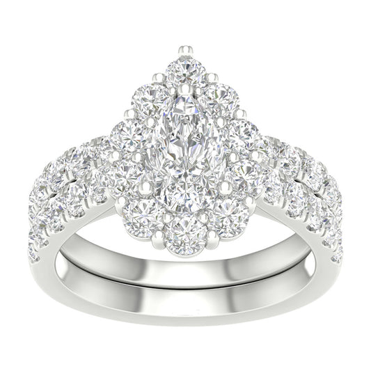 14K 3.00CT Lab Grown Bridal Set