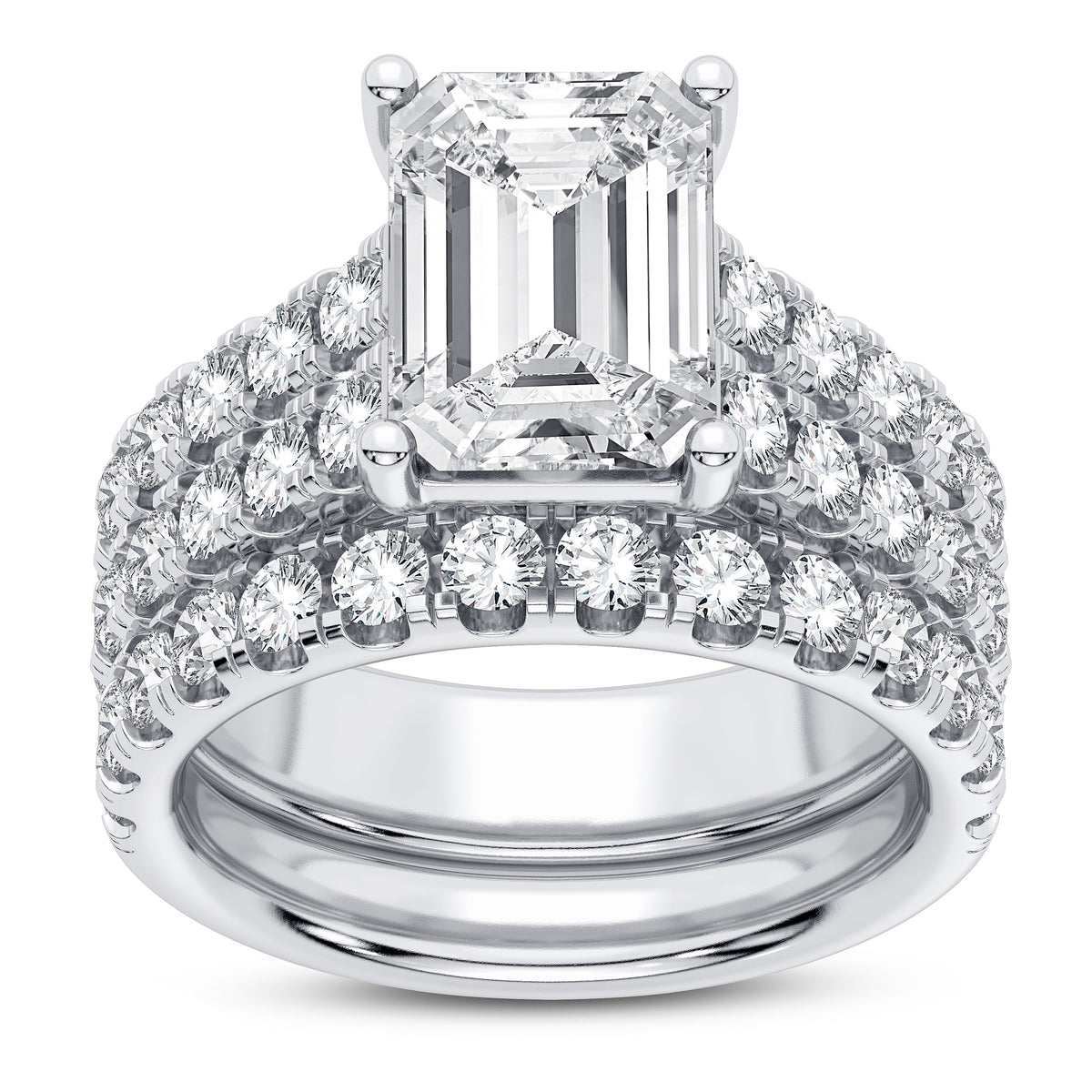 14K 5.00CT Certified Lab Grown Diamond Bridal Set