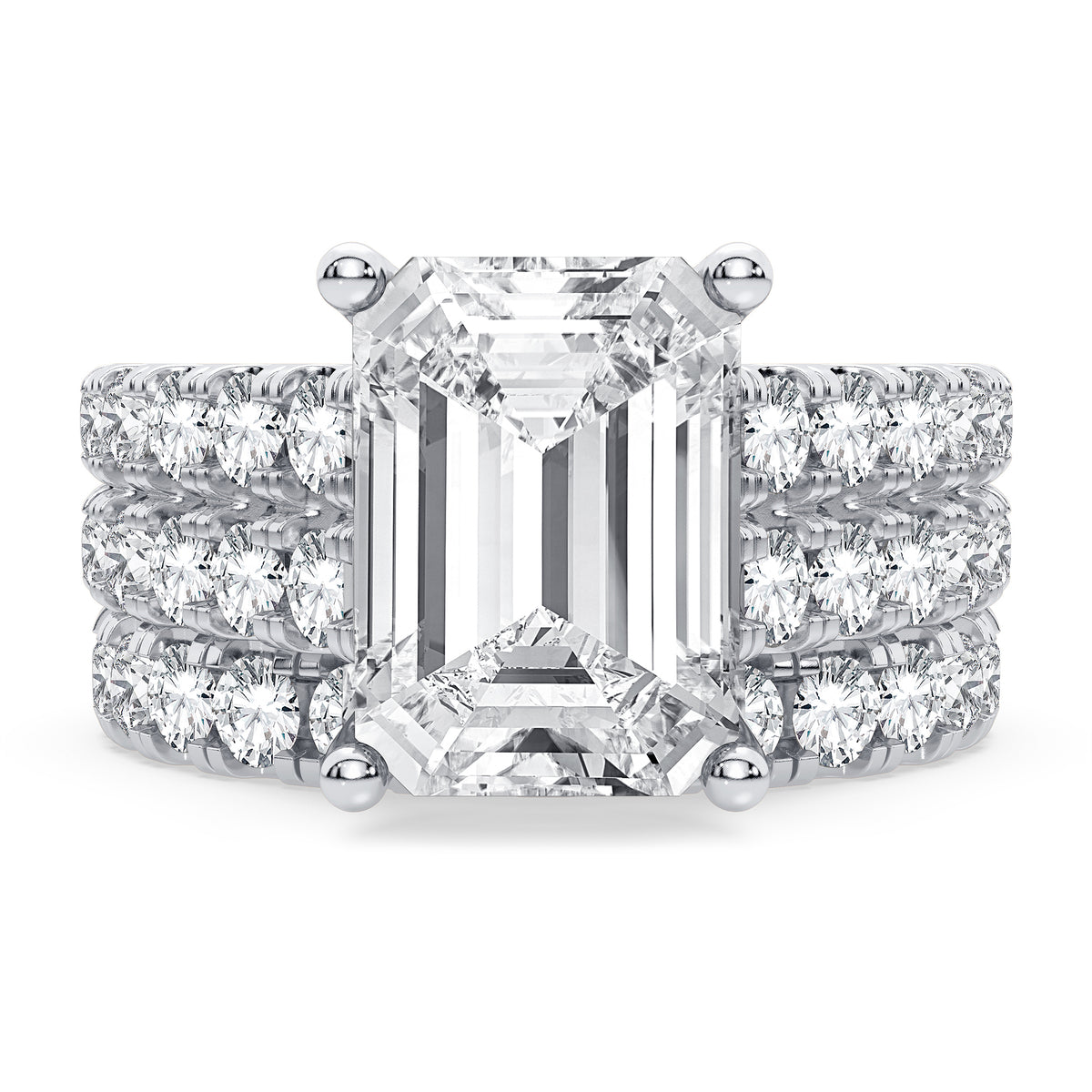 14K 5.00CT Certified Lab Grown Diamond Bridal Set