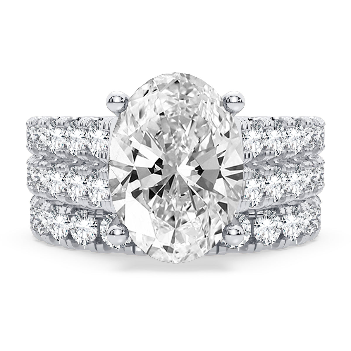 14K 5.00CT Certified Lab Grown Diamond Bridal Set