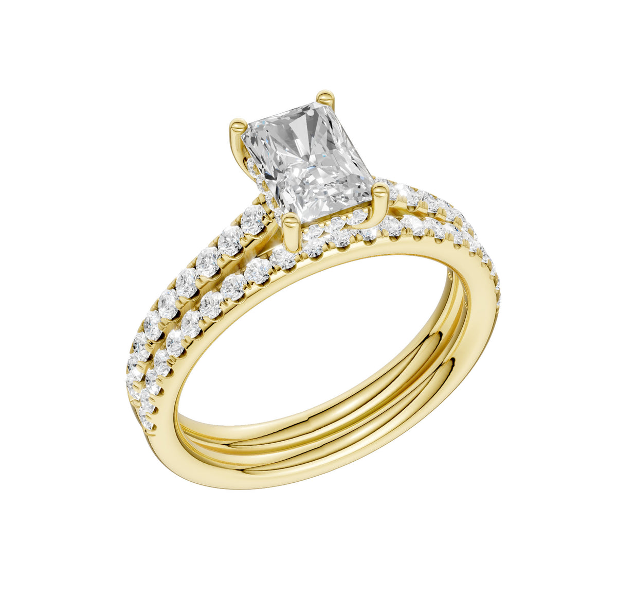 14K 1.50CT Certified Lab Grown Diamond Bridal Set