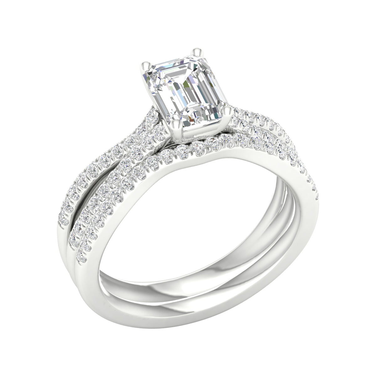 14K 1.40CT Lab Grown Diamond Bridal Set