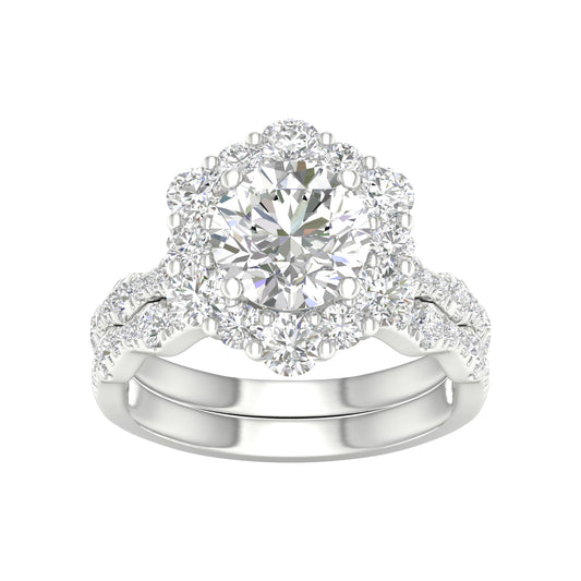 14K 3.75CT Lab Diamond Bridal Set