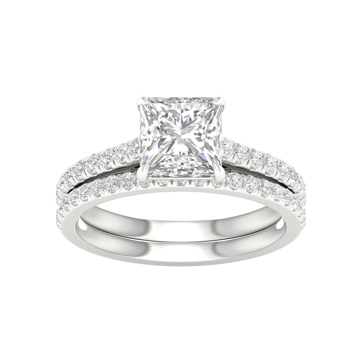 14K 2.50CT Lab Diamond Bridal Set