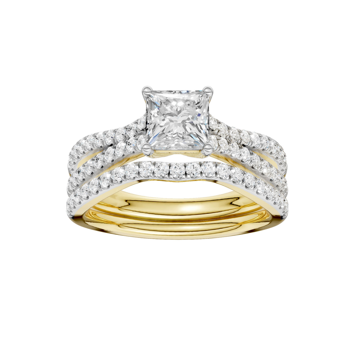 Certified Lab Grown 14K 1.40CT Diamond Bridal Set