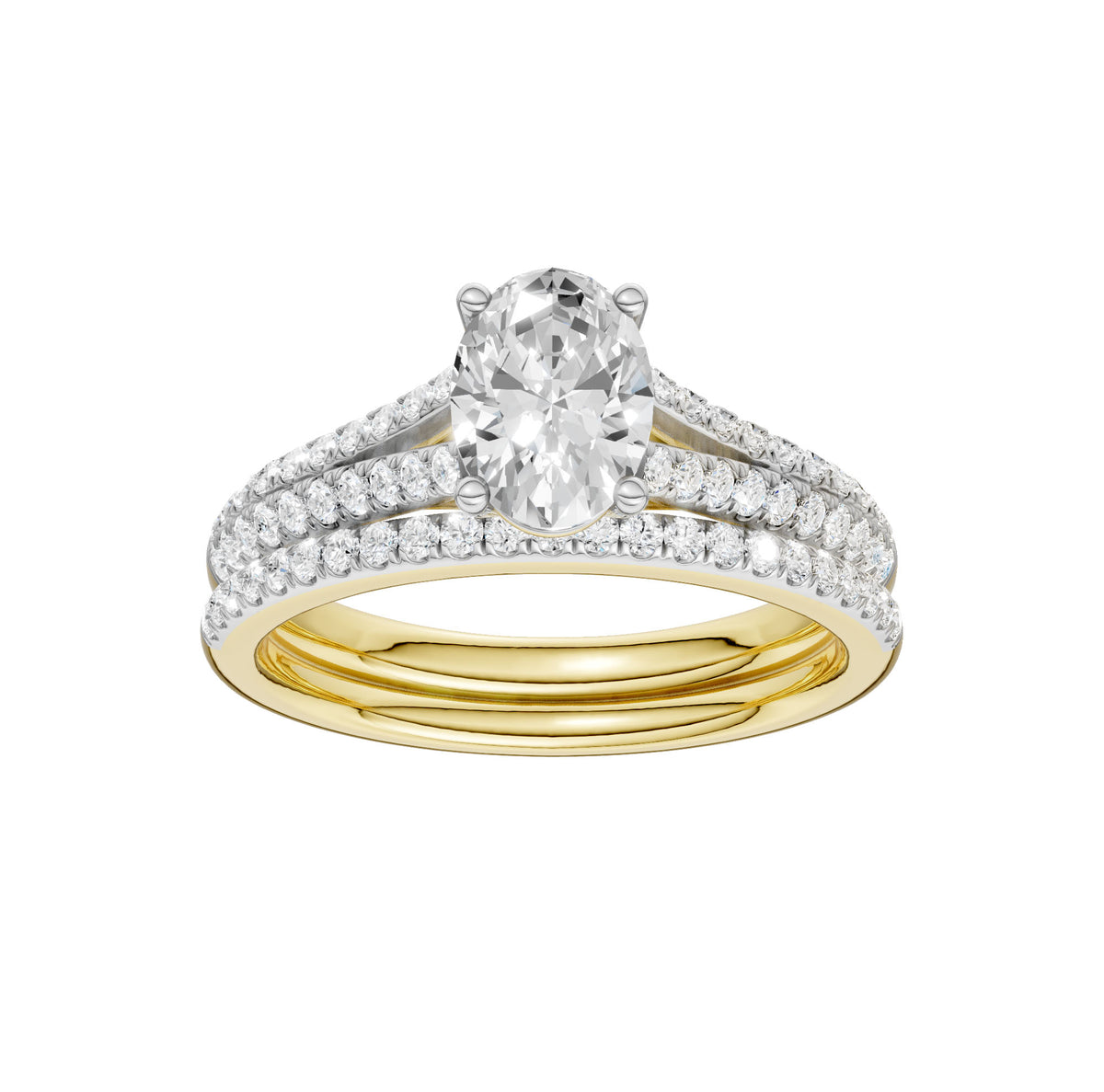 14K 1.40CT Lab Grown Bridal Set