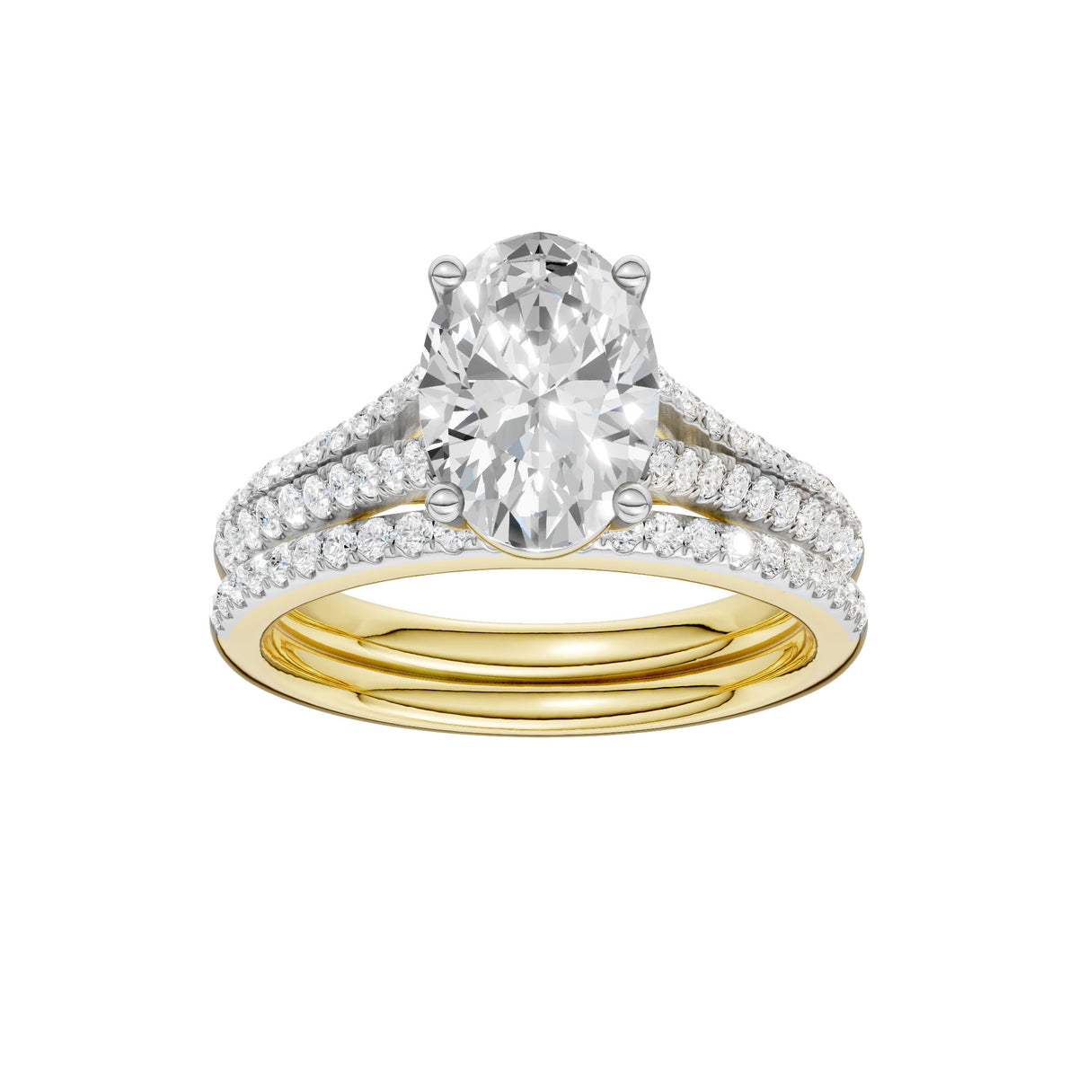 14K 2.40CT Lab Diamond Bridal Set