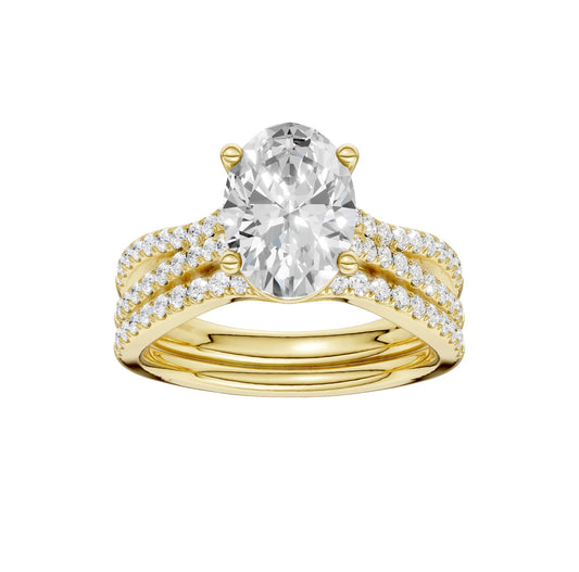 14K 1.40CT Lab Diamond Bridal Set
