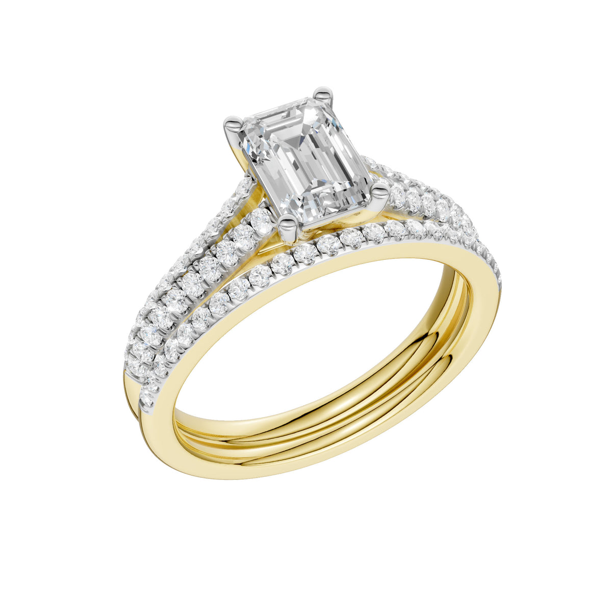 Certified Lab Grown 14K 1.40CT Diamond Bridal Set