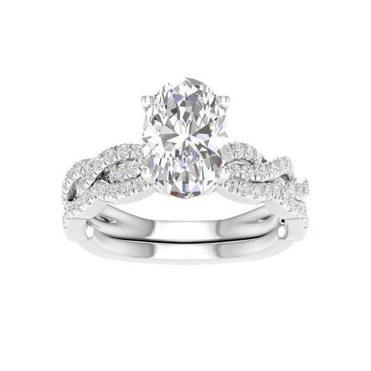 14K 2.40CT Lab Diamond Bridal Set