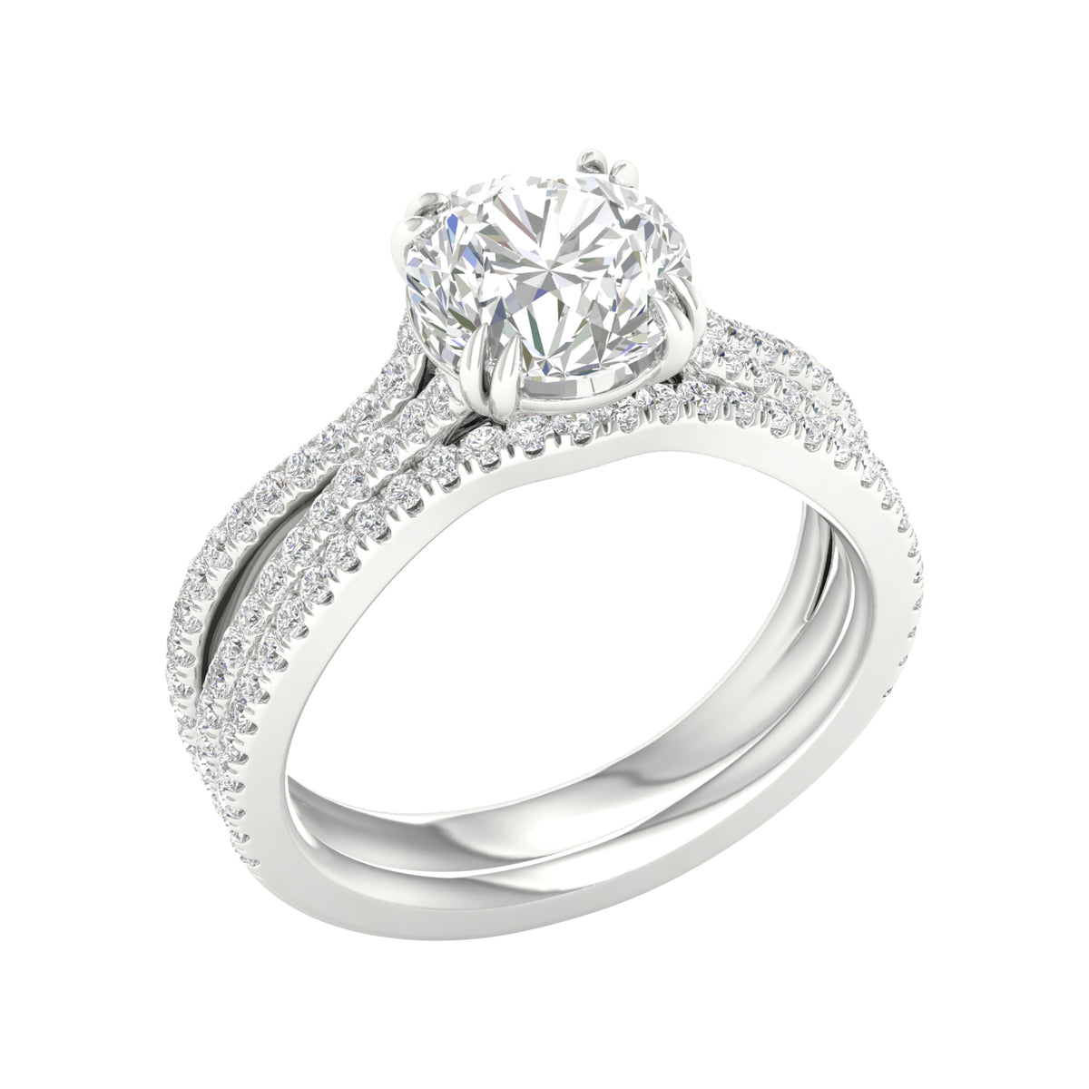 Certified Lab Grown 14K 2.50CT Diamond Bridal Set